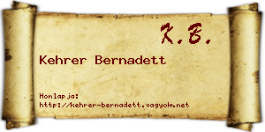 Kehrer Bernadett névjegykártya
