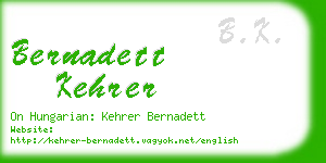 bernadett kehrer business card